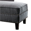 Furniture of America Jazlyn Contemporary Fabric Nailhead Chaise Lounge in Gray