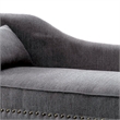 Furniture of America Jazlyn Contemporary Fabric Nailhead Chaise Lounge in Gray