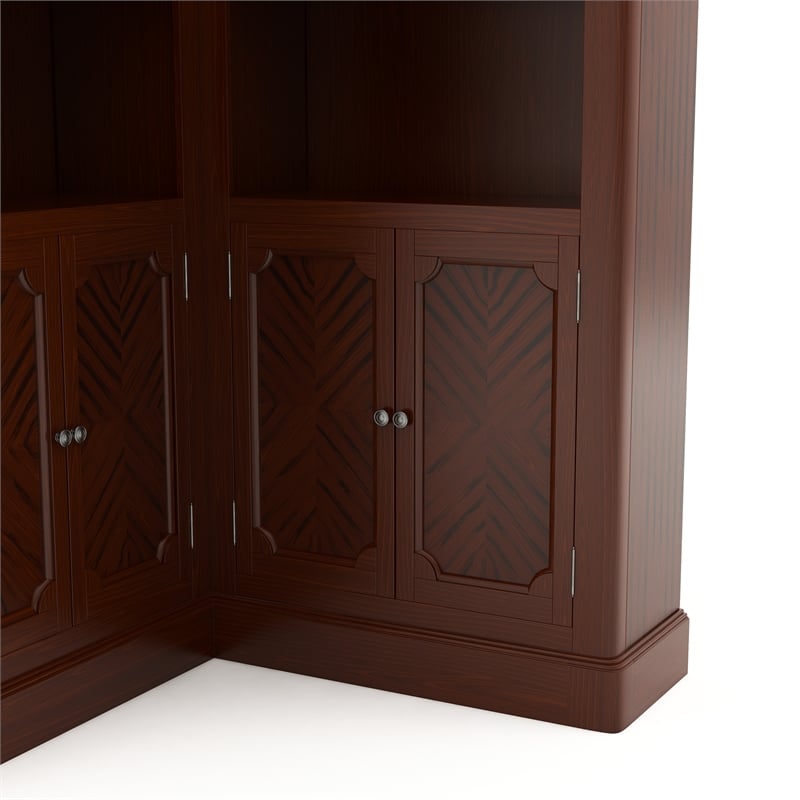 Furniture of America Myron Traditional Wood Corner Home Bar in Dark Cherry