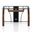 Furniture of America Kyran Contemporary Glass Top Computer Desk in Oak and Black