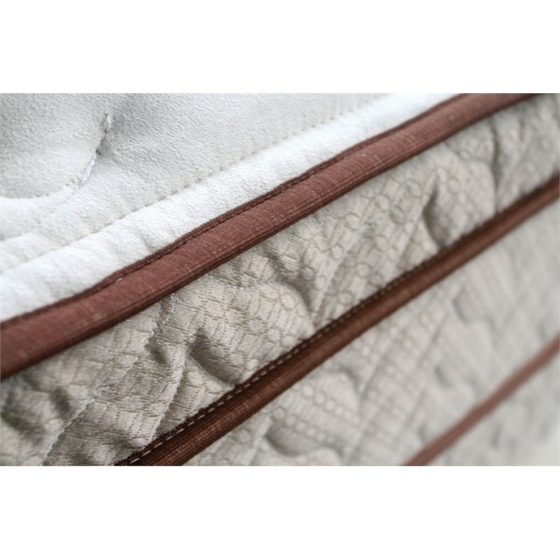 Furniture of America Sandroman Fabric Queen Euro Top Coil Mattress in Beige