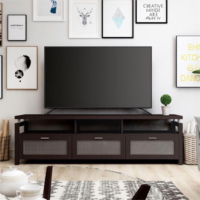Furniture of America Missie Contemporary Wood Multi-Storage TV Stand in Espresso