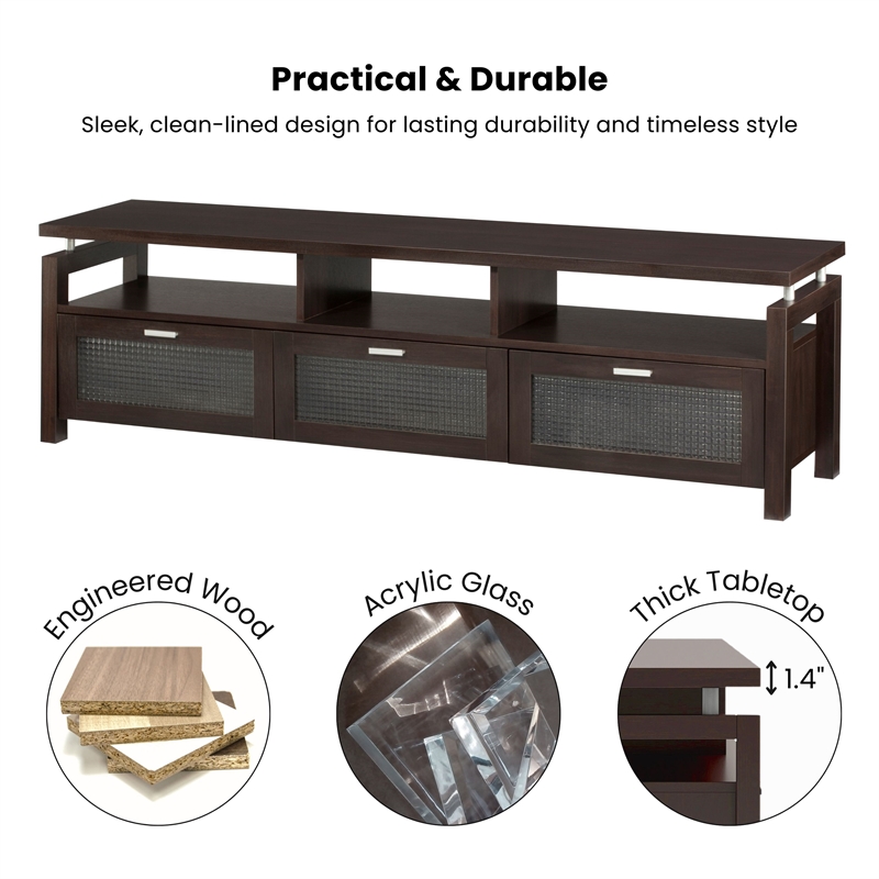Furniture of America Missie Contemporary Wood Multi-Storage TV Stand in Espresso