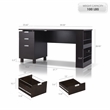Furniture of America Nickolas Modern Wood 3-Drawer Office Desk in Espresso