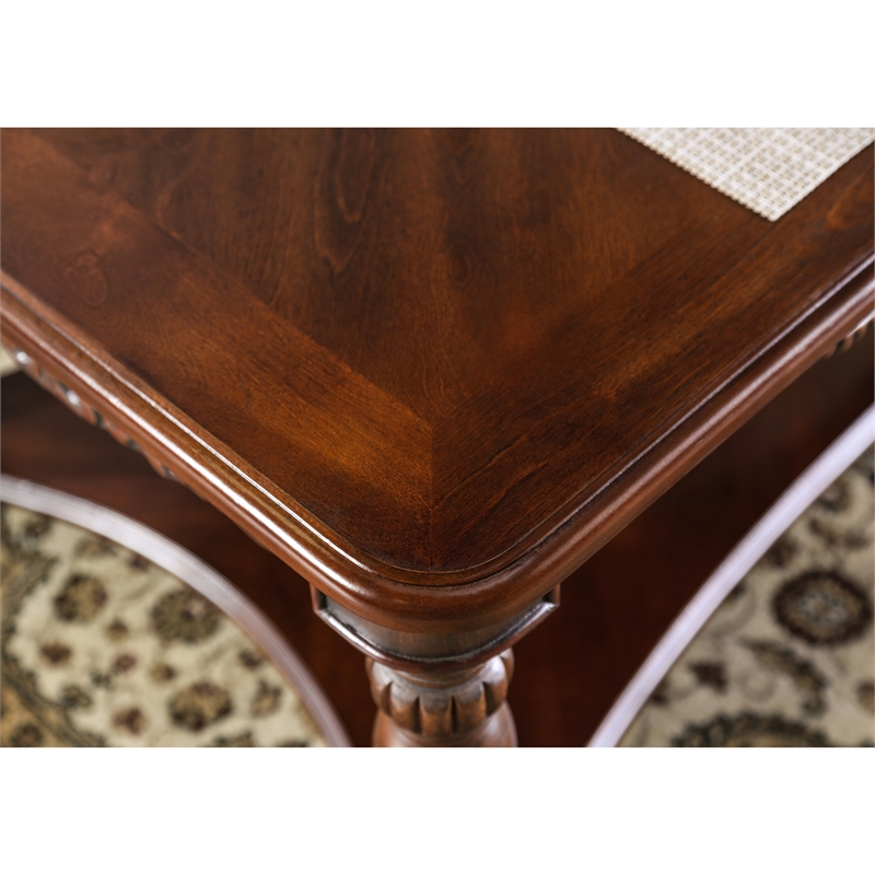 Furniture of America Garner Traditional Wood 4-Piece Coffee Table Set in Cherry