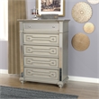 Furniture of America Farrah Transitional Solid Wood 5-Drawer Chest in Silver