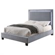 Furniture of America Luna Fabric King Bed with LED Lights in Gray