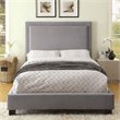 Furniture of America Luna Fabric King Bed with LED Lights in Gray