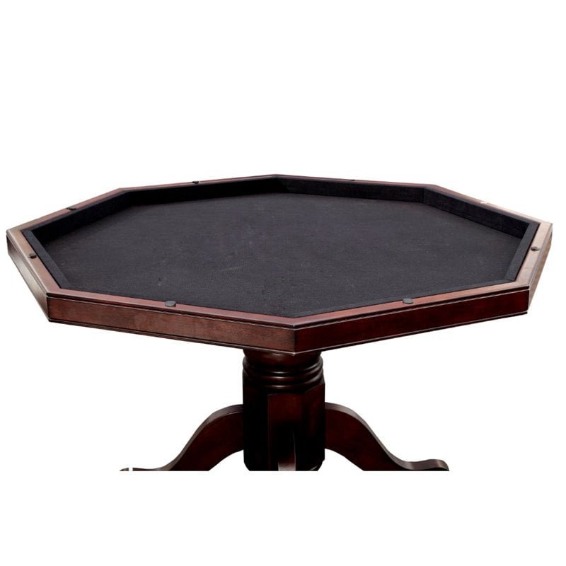 Furniture of America Deaton Traditional Wood 5-Piece Gaming Table Set in Cherry