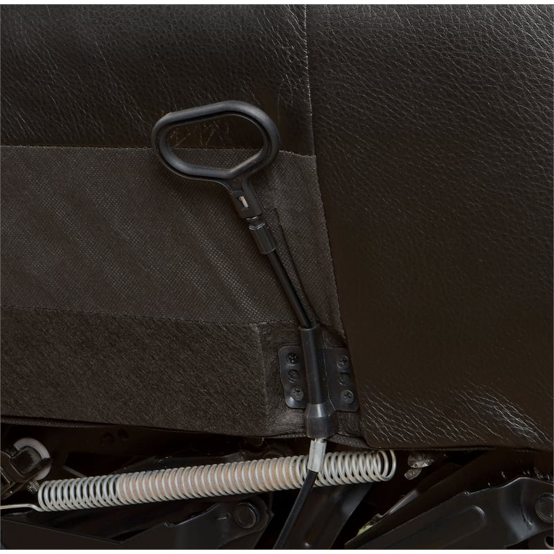 Furniture of America Marta Top Grain Leather Reclining Loveseat in Brown
