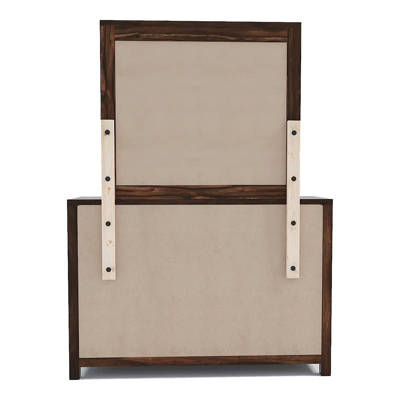 Furniture of America Bickson Rustic Wood 2-Piece Dresser and Mirror in Natural