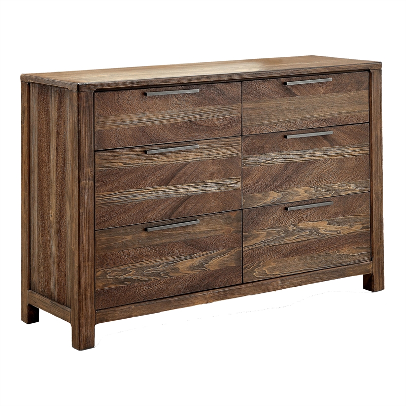 Furniture of America Bickson Rustic Wood 2-Piece Dresser and Mirror in Natural