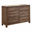 Furniture of America Bickson Rustic Wood 2-Piece Dresser and Mirror in Natural