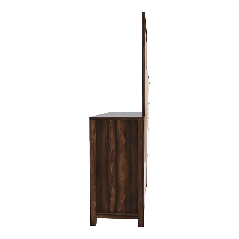 Furniture of America Bickson Rustic Wood 2-Piece Dresser and Mirror in Natural