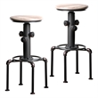 Furniture of America Zina Industrial Metal Bar Stool in Antique Black (Set of 2)