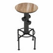 Furniture of America Zina Industrial Metal Bar Stool in Antique Black (Set of 2)