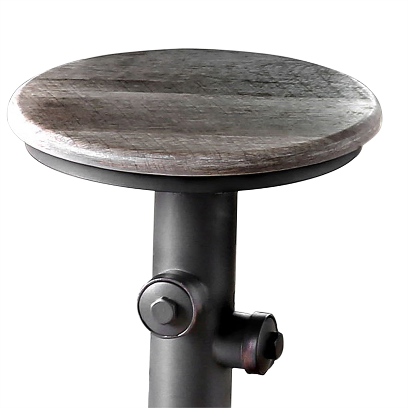 Furniture of America Zina Metal Counter Height Stool in Antique Black (Set of 2)