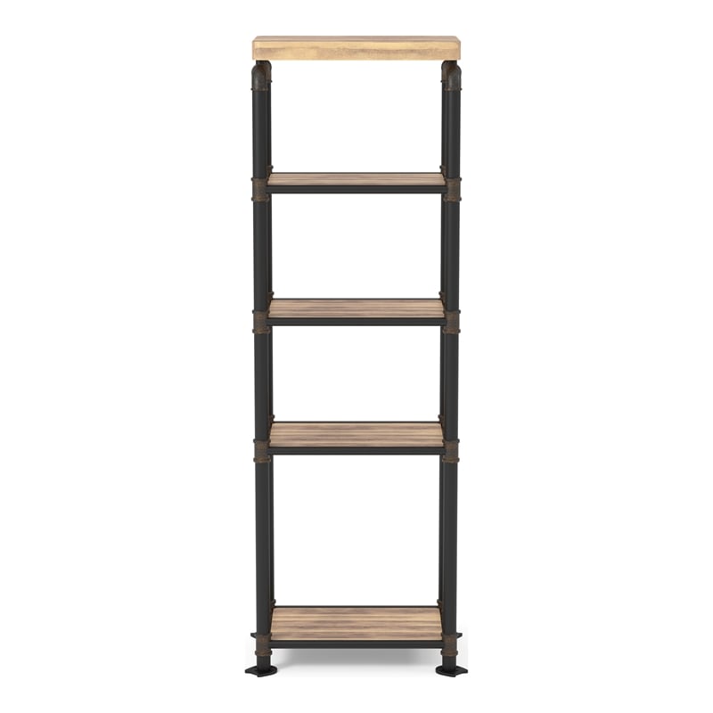 Furniture of America Cyprinus Industrial Metal Pier Cabinet in Antique Black