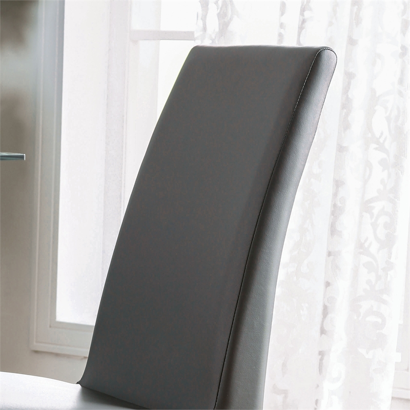 Furniture of America Duell Faux Leather Dining Chair in Gray (Set of 2)