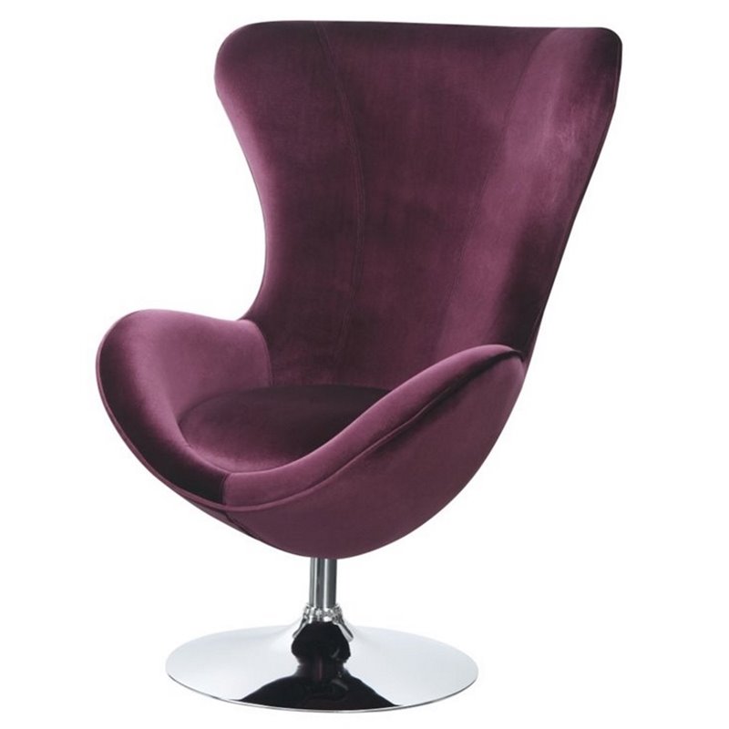 Furniture of America Kip Fabric 2-Piece Accent Chair and Ottoman Set in Purple