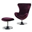 Furniture of America Kip Fabric 2-Piece Accent Chair and Ottoman Set in Purple