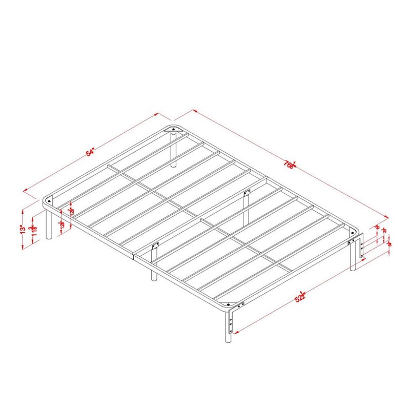 Furniture of America Nilda Industrial Metal Full Bed Frame in Black