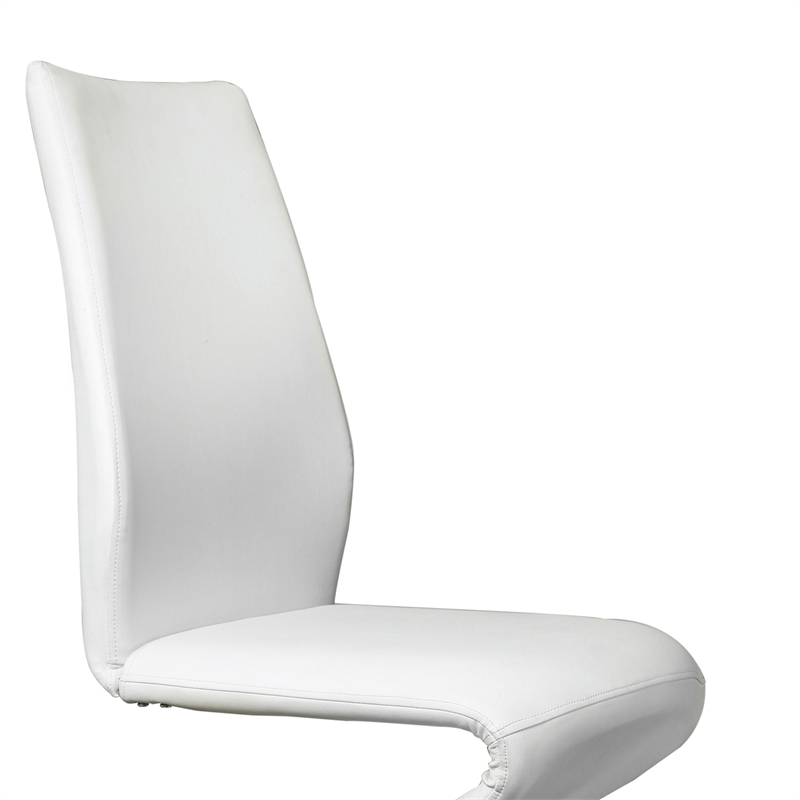 Furniture of America Verdell Faux Leather Dining Chair in White (Set of 2)