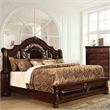 Furniture of America Eleo Solid Wood Panel King Bed in Brown Cherry