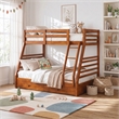 Furniture of America Tomi Wood Twin over Full Storage Bunk Bed in Oak