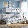 Furniture of America Tomi Wood Twin over Full Storage Bunk Bed in White