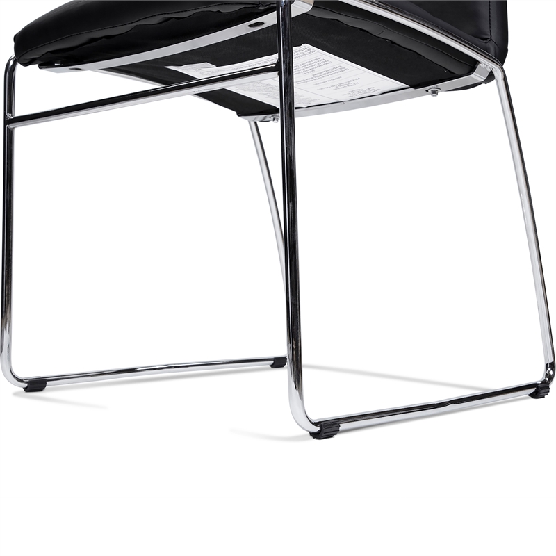 Furniture of America Poipen Faux Leather Dining Chairs in Black (Set of 2)