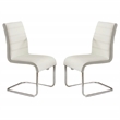 Furniture of America Dorazio Faux Leather Dining Chairs in White (Set of 2)