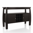 Furniture of America Mendota Wood Buffet Table with Wine Rack in Espresso