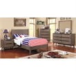 Furniture of America Belkor Solid Wood Queen Platform Bed in Gray