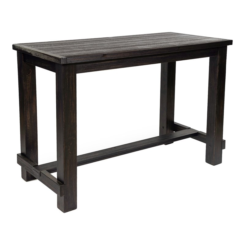 Furniture of America Sinuata Rustic Wood Pub Table in Antique Black