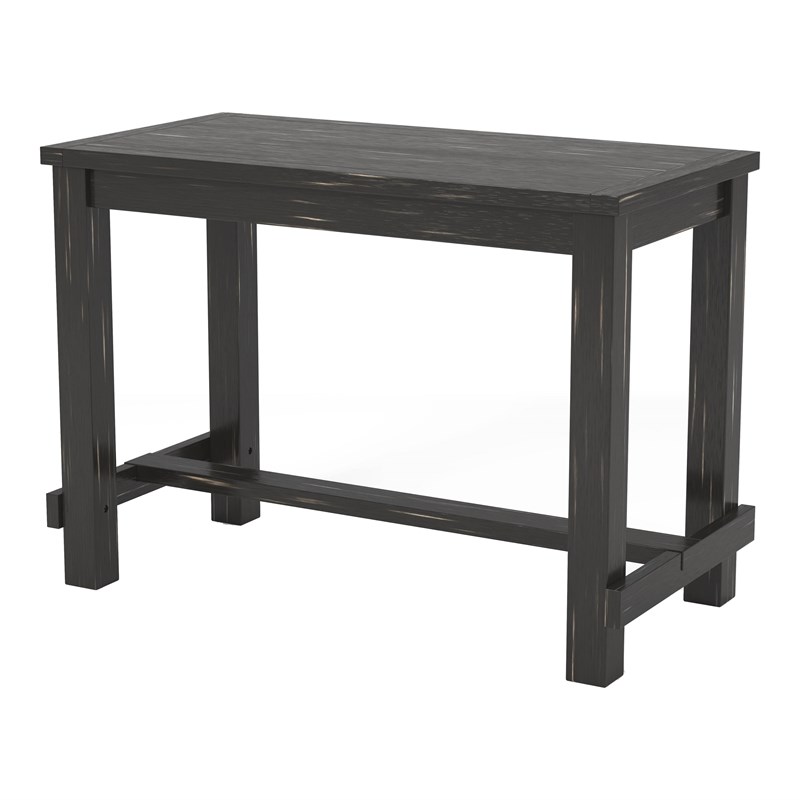 Furniture of America Sinuata Rustic Wood Pub Table in Antique Black