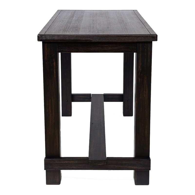 Furniture of America Sinuata Rustic Wood Pub Table in Antique Black