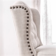 Furniture of America Sinuata Fabric Tufted Side Chair in Beige (Set of 2)