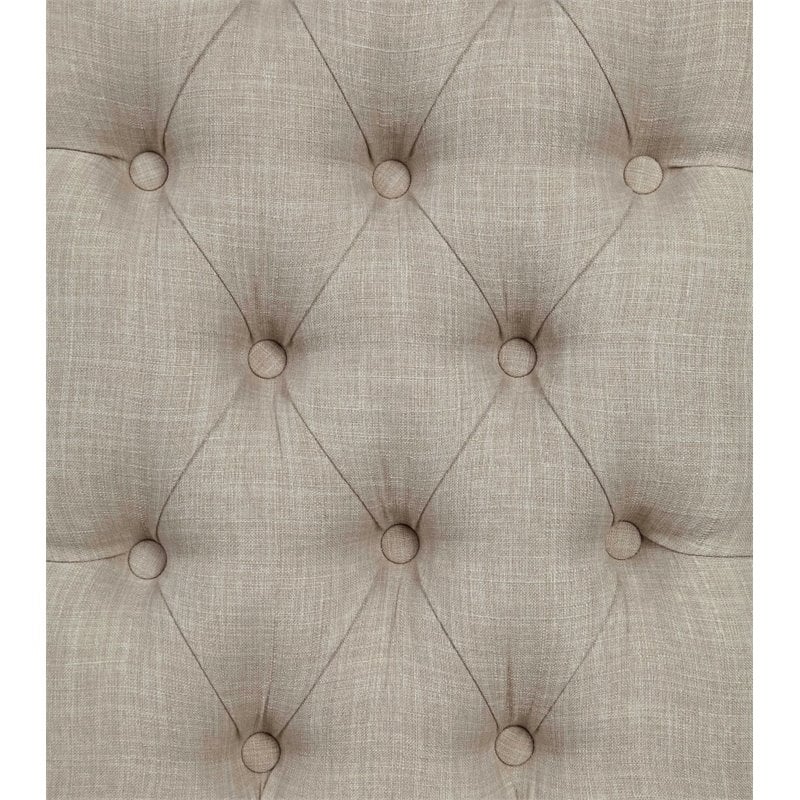 Furniture of America Sinuata Fabric Tufted 2-Seater Loveseat Bench in Beige