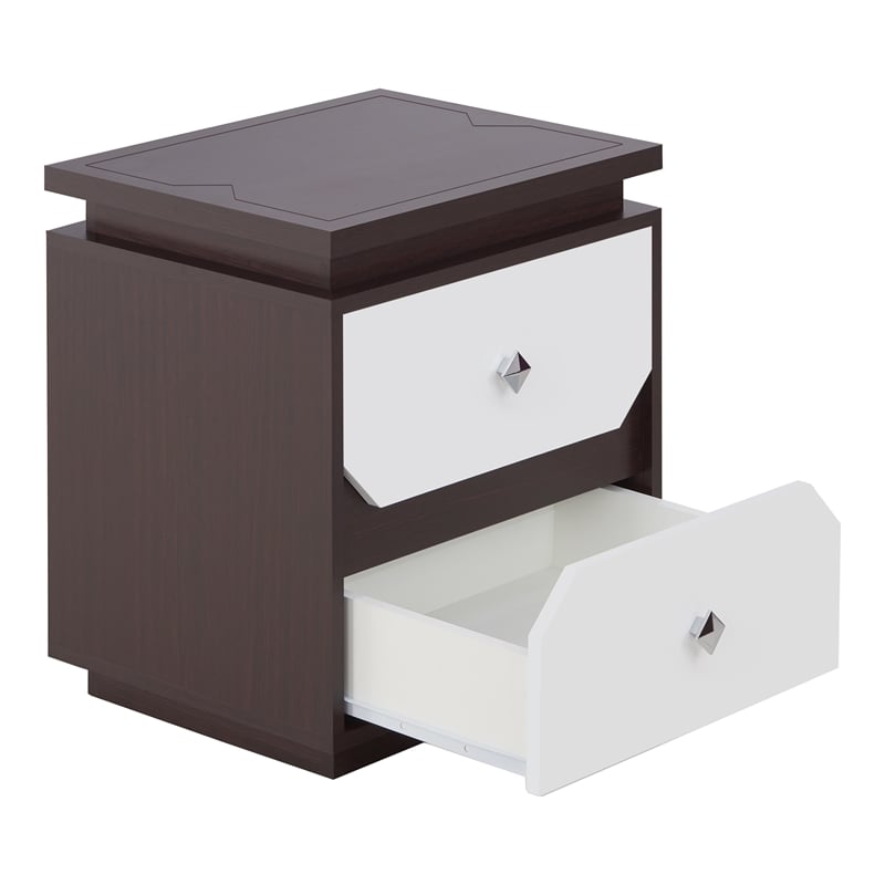 Furniture of America Reynard Contemporary Wood 2-Drawer End Table in Walnut