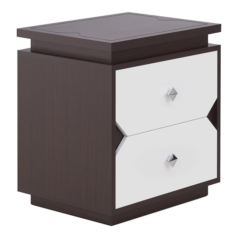 Furniture of America Reynard Contemporary Wood 2-Drawer End Table in Walnut