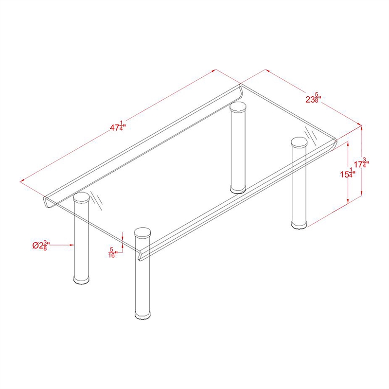 Furniture of America Karnette Glass Top Coffee Table in Champagne Gold