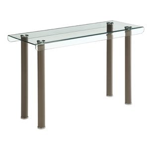 Furniture of America Karnette Glass Top Sofa Table in Champagne Gold