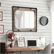 Furniture of America Gee Industrial Metal Wall Mirror in Antique Black