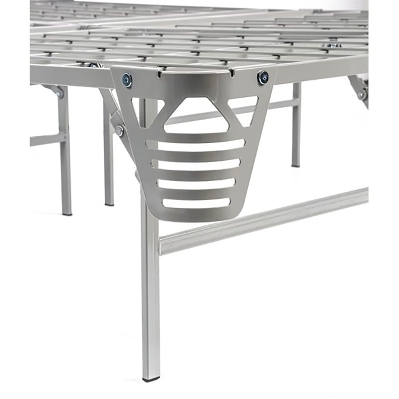 Furniture of America Polosa Transitional Metal King Bed Frame in Silver