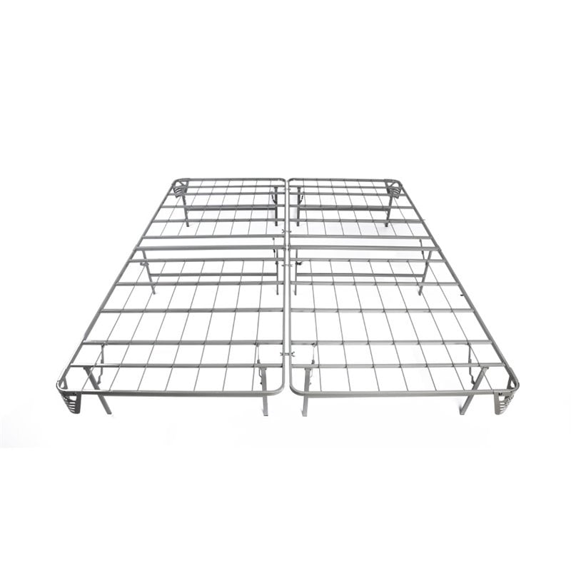 Furniture of America Polosa Transitional Metal King Bed Frame in Silver