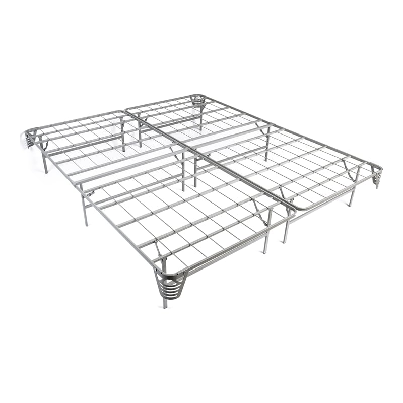 Furniture of America Polosa Transitional Metal King Bed Frame in Silver