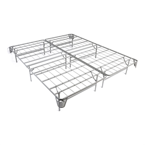 Furniture of America Polosa Transitional Metal King Bed Frame in Silver