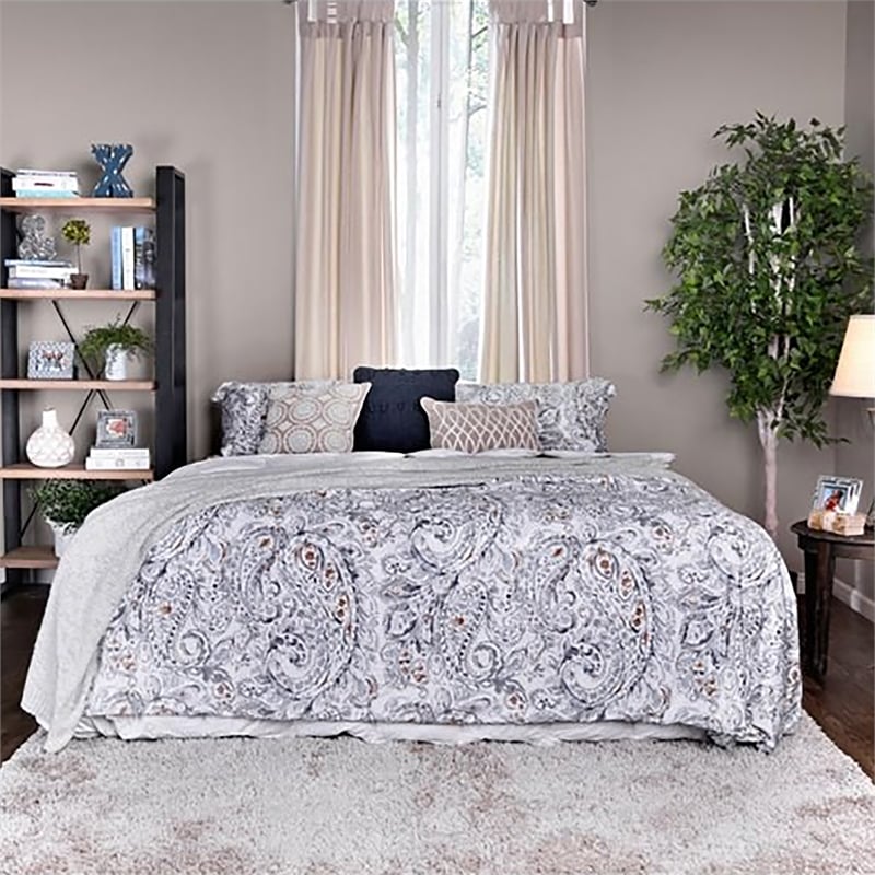 Furniture of America Polosa Transitional Metal King Bed Frame in Silver