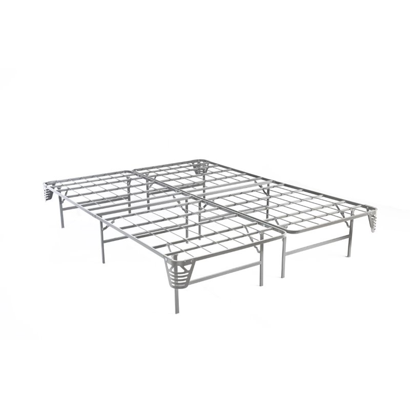 Furniture of America Polosa Transitional Metal Queen Bed Frame in Silver